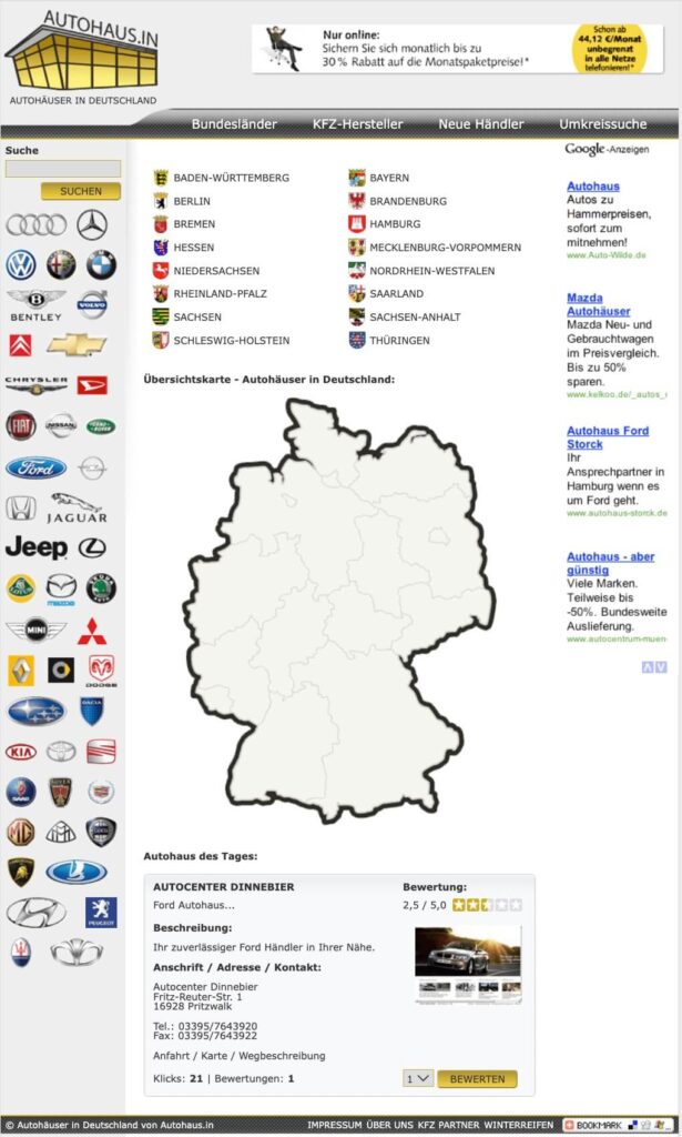 Autohaus Portal Screenshot
